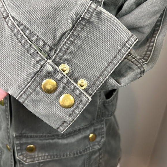J. Crew Relaxed Boyfriend Jacket XS Dark Green Utility Field Coat 100% Cotton - Picture 6 of 15